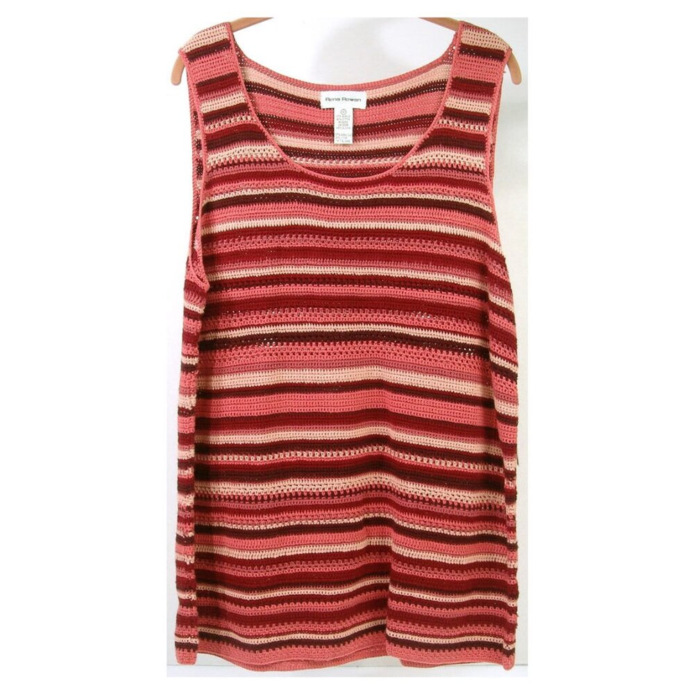 NWT Rena Rowan $84 Sweater Knit 1X Layering Tank Top Pumpkin Orange Fall Colors